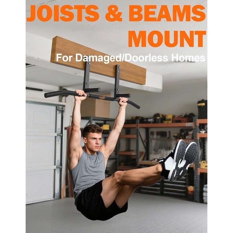 Ceiling Mount Pull Up Bar Sturdy Exercise Equipment Non-Slip Handle Easy Install