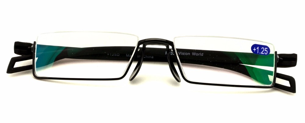 Slim Lightweight Rectangular Half Rimless Reading Glasses - AR Coating Reader