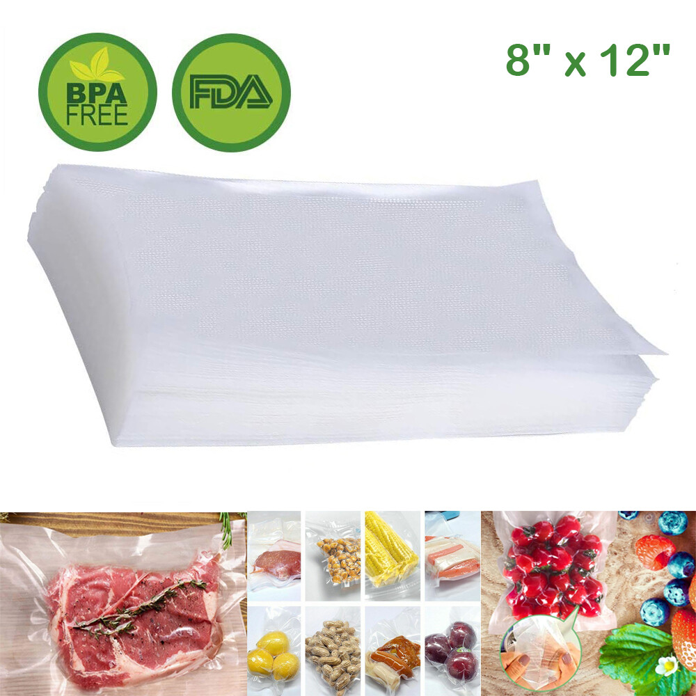 1/2/4 Rolls 8"x50 11"x50 Rolls Vacuum Sealer Bags Food Saver Embossed Bag 4 Mil