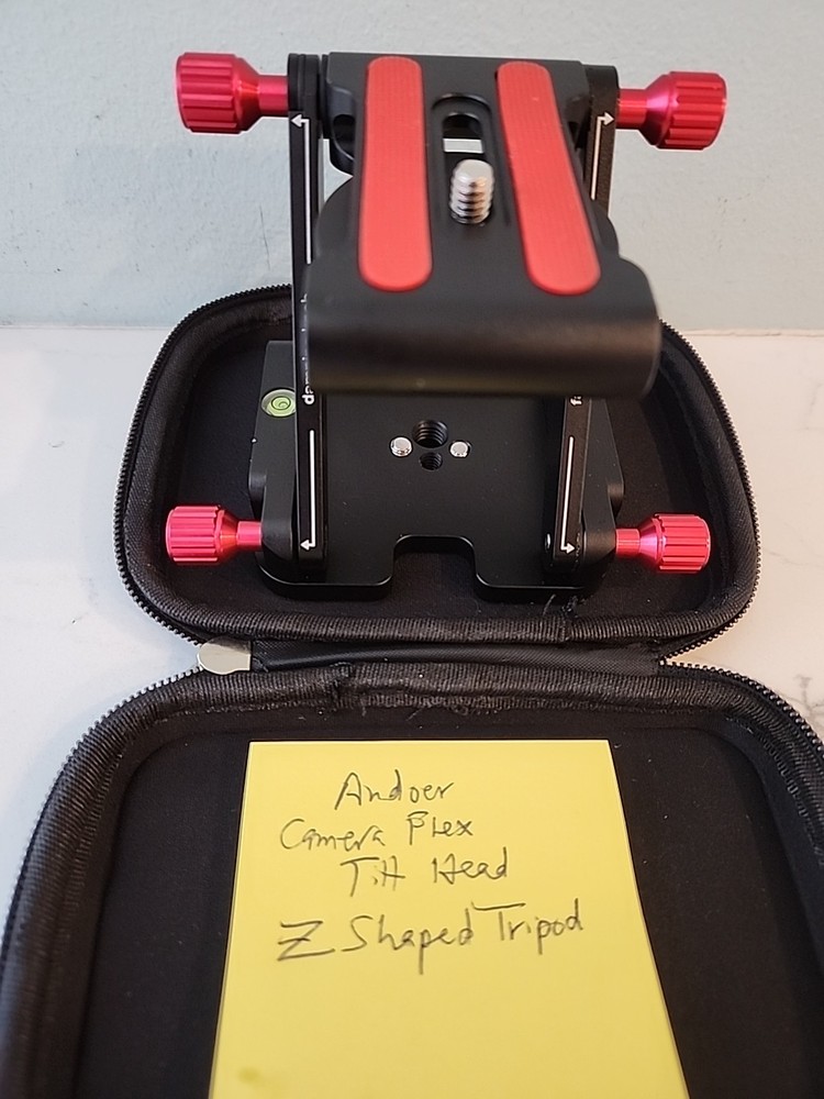 Andoer Flex Pan/Tilt Head Z Tripod Adjustable w/Bubble Level Camera Mount Case