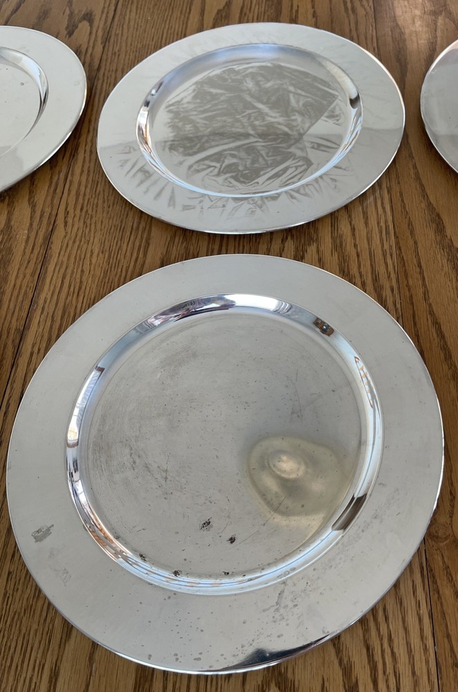 Lot Of 8 Towle Silver Plated Charger Plates 11-5/8” NOT perfect