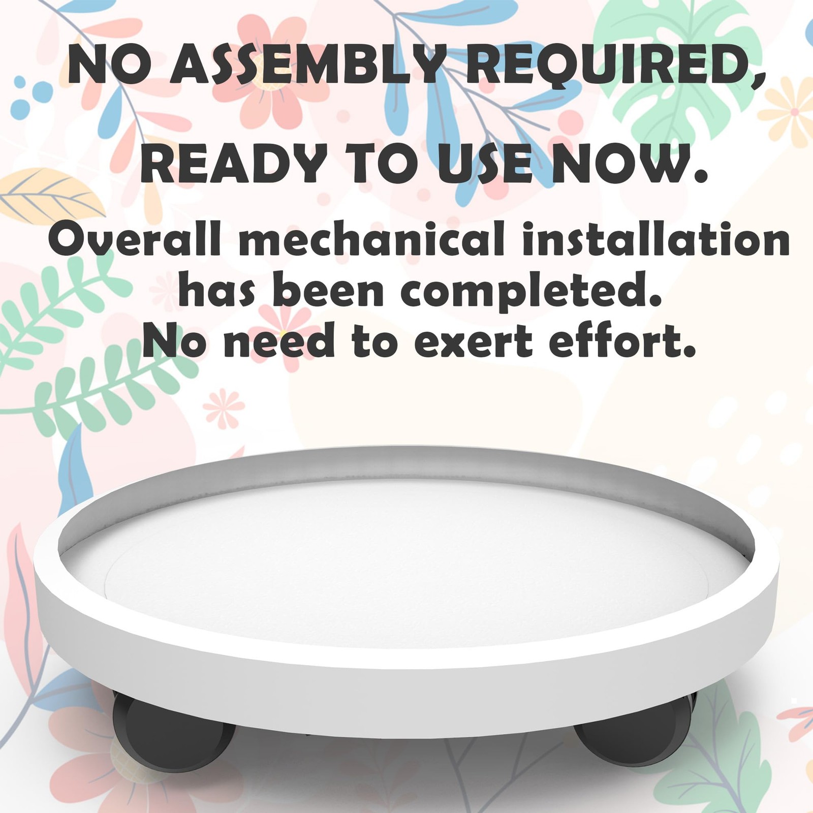 2 Pack of 12.6 Inch Heavy Duty Plant Caddy with Wheels,Rolling Plant Stand Po...