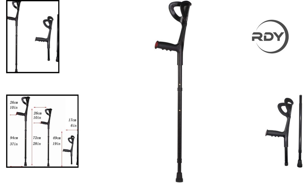 Lightweight Foldable Forearm Crutch with Ergonomic Handle - 72-94cm Adjustable