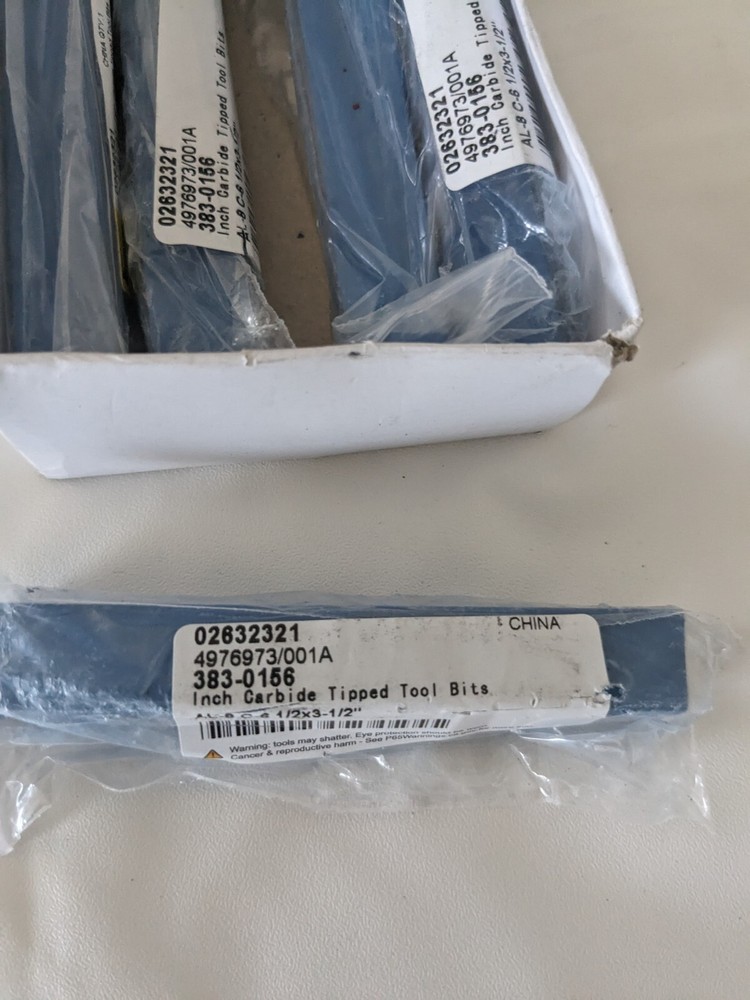 5pc Single Point Tool Bit: AL-8, 1/2" Shank Width C6 Solid Carbide Tip LH 383-01