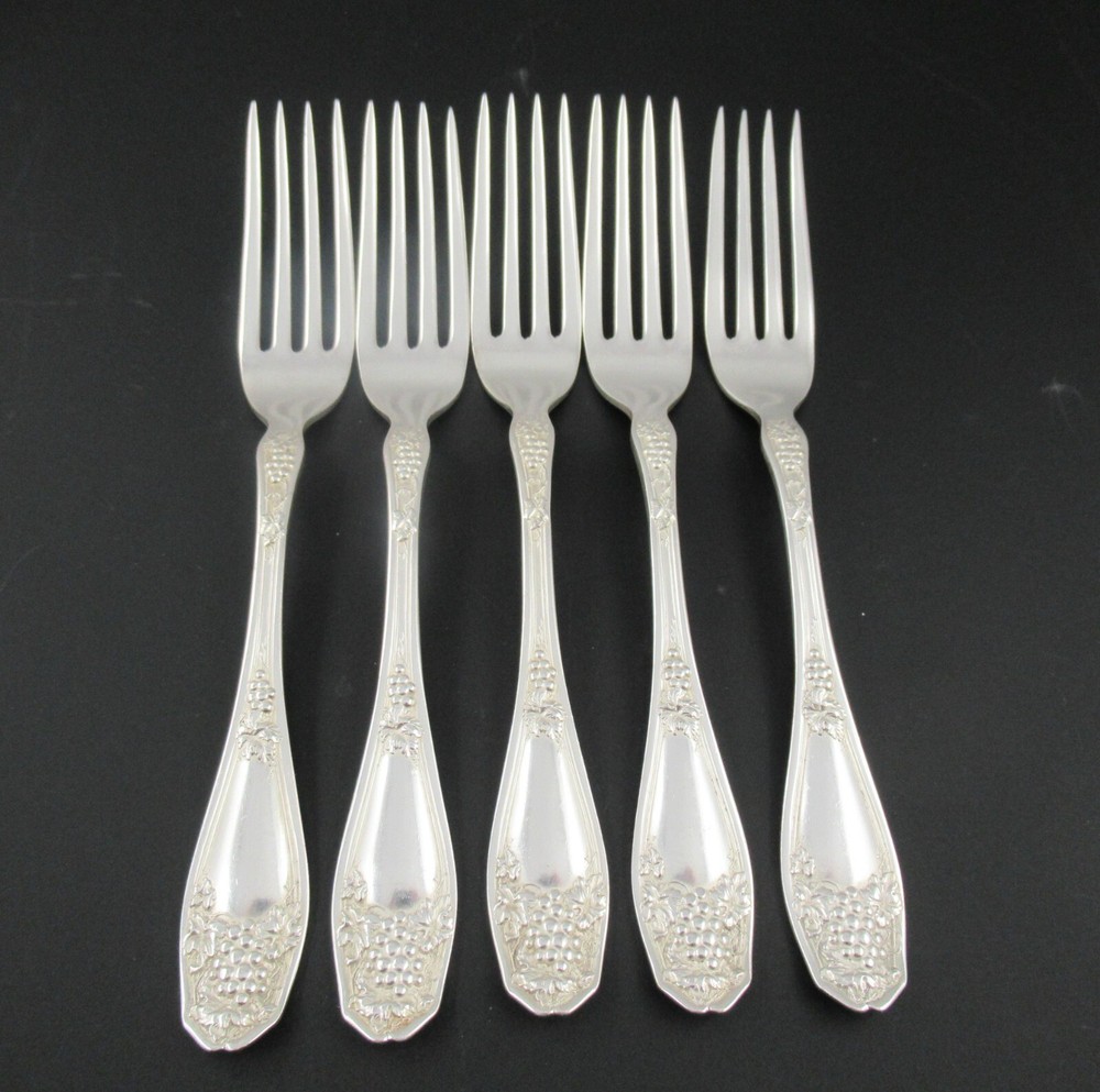 5 Dinner Forks ISABELLA RC Co, International Silverplate Flatware