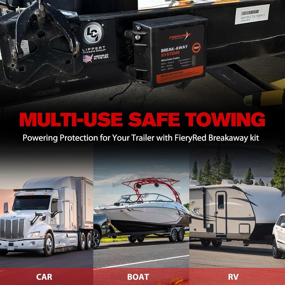 LED Trailer Breakaway Kit with Battery & Switch - Ultimate Safety & Reliability