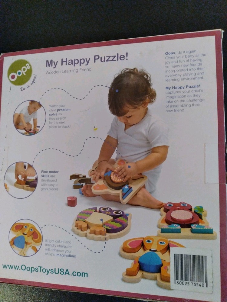OOPS W00DEN "MY HAPPY PUZZLE" 12M+
