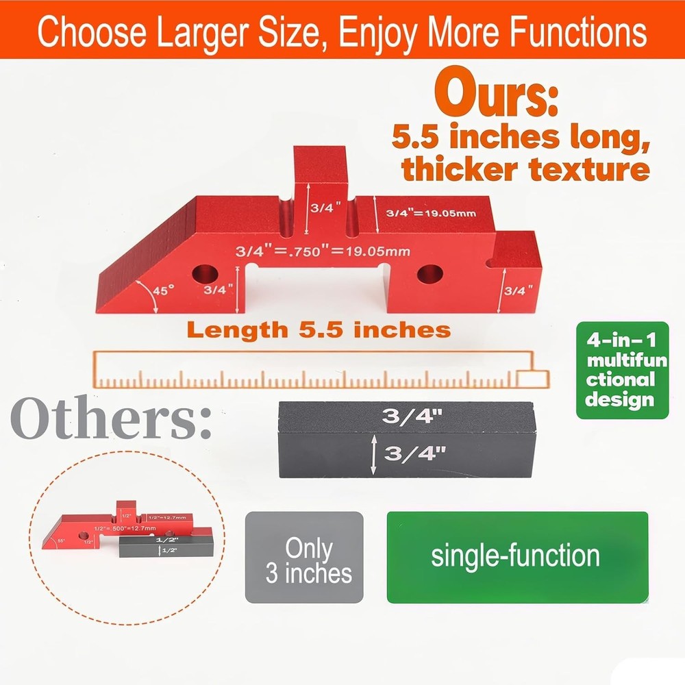Compact 14PCS Router and Saw Precision Alignment Gauge Set with Storage Case