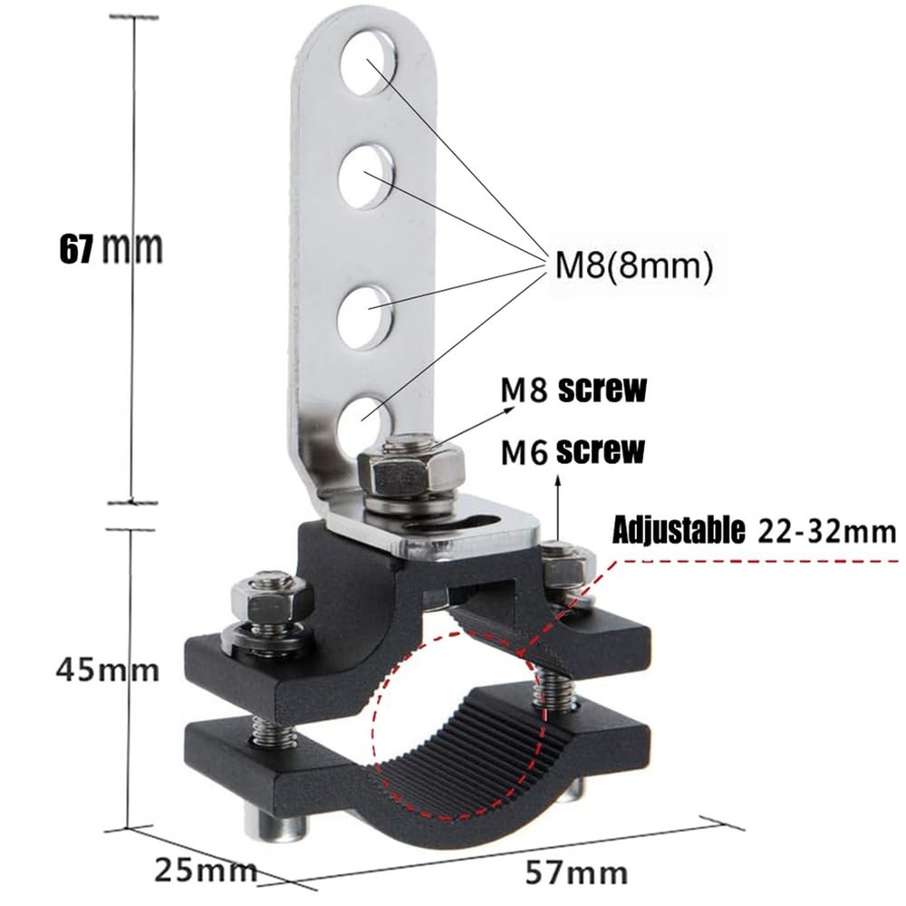 Motorcycle Light Bracket, Adjustable Motorcycle Spotlight Mount Brackets,Turn...