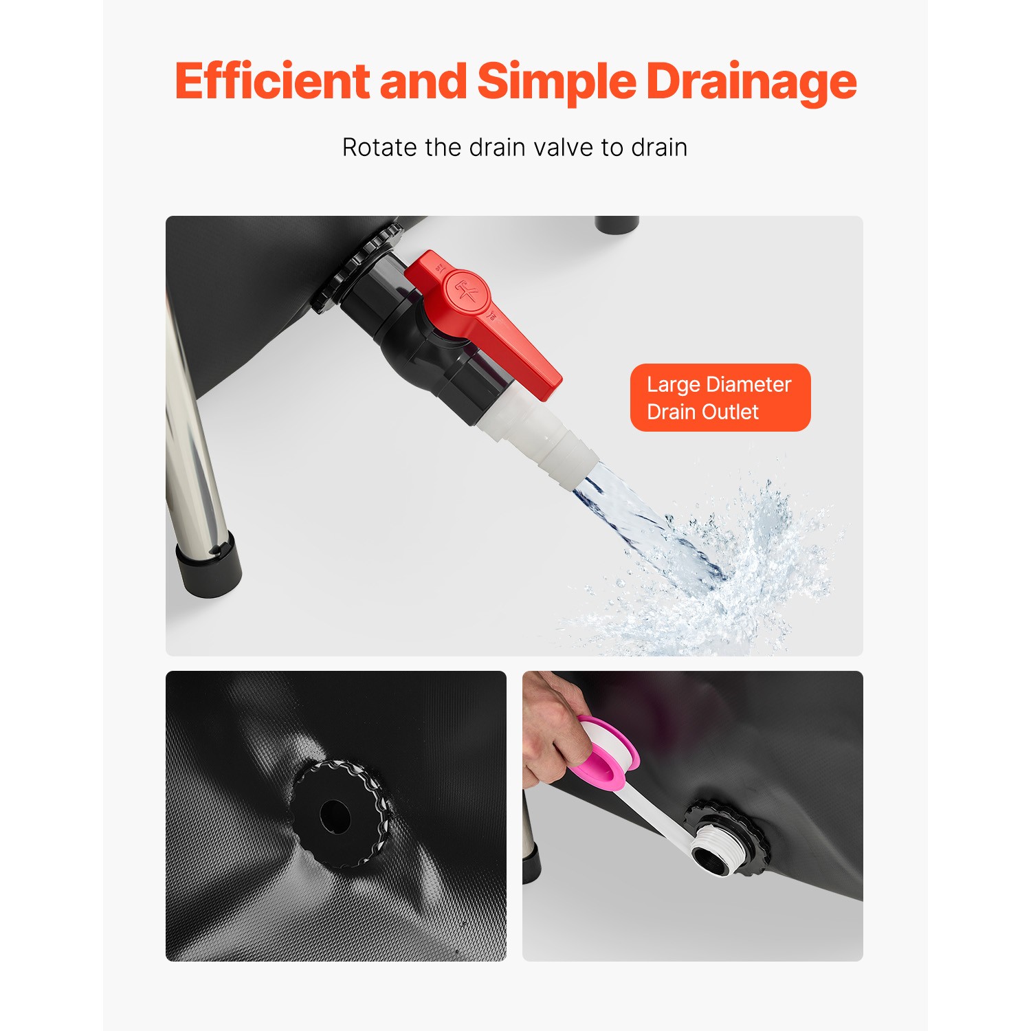 Canvas Fish Pond Above Ground Koi Tank 126.8 Gal with Clear Viewing Panel