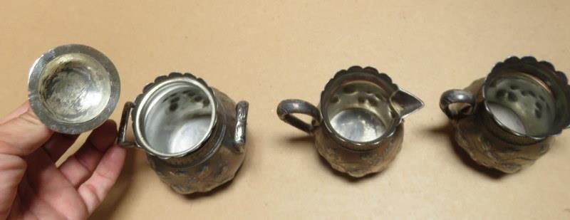 Victorian Silverplate Pairpoint Quadruple Plate Tea Set