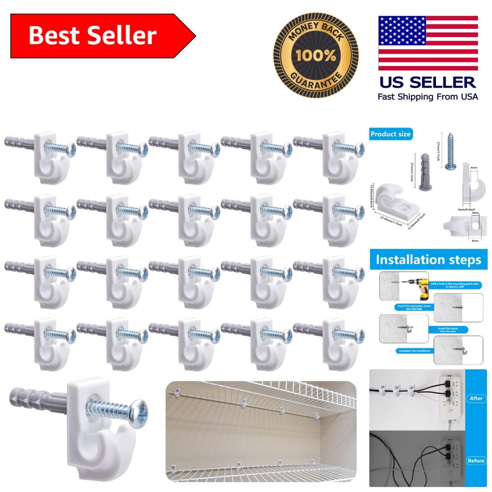 Versatile 25 Pcs Shelf Clips - Space-Saving Solution for Home Organization