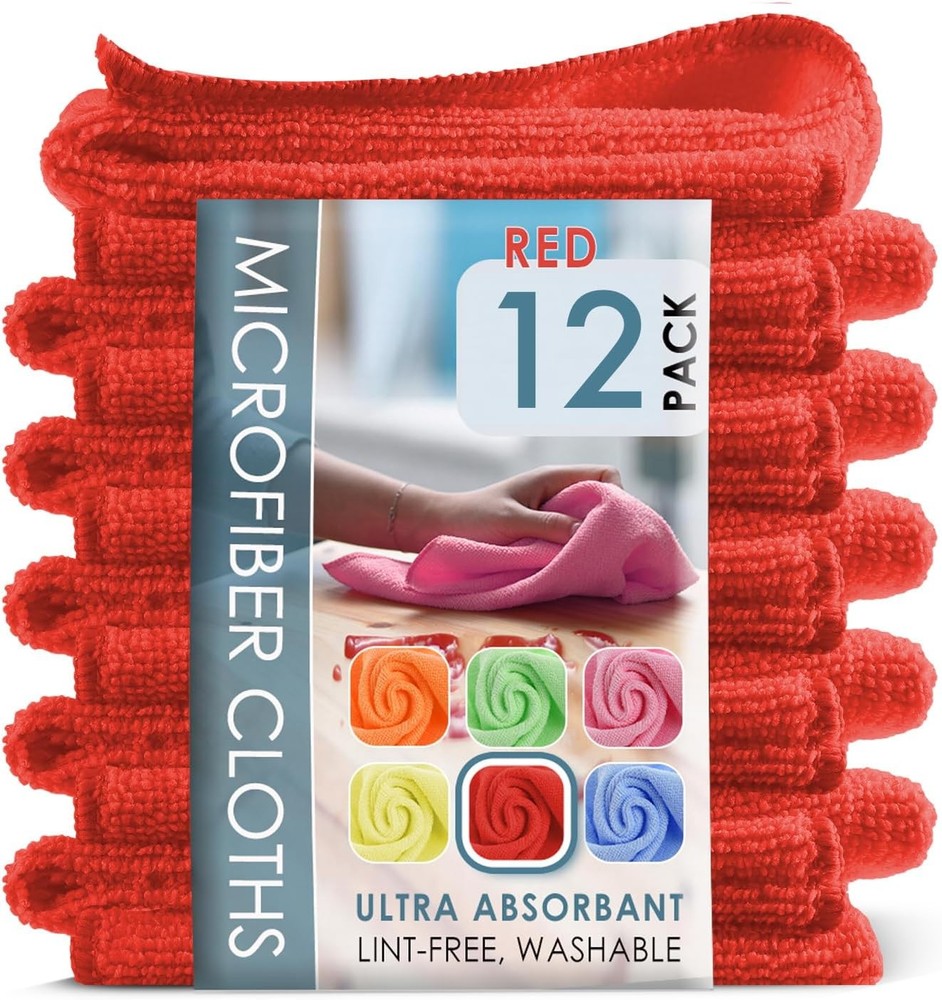Microfiber Cleaning Cloth, Reble Microfiber Towels for