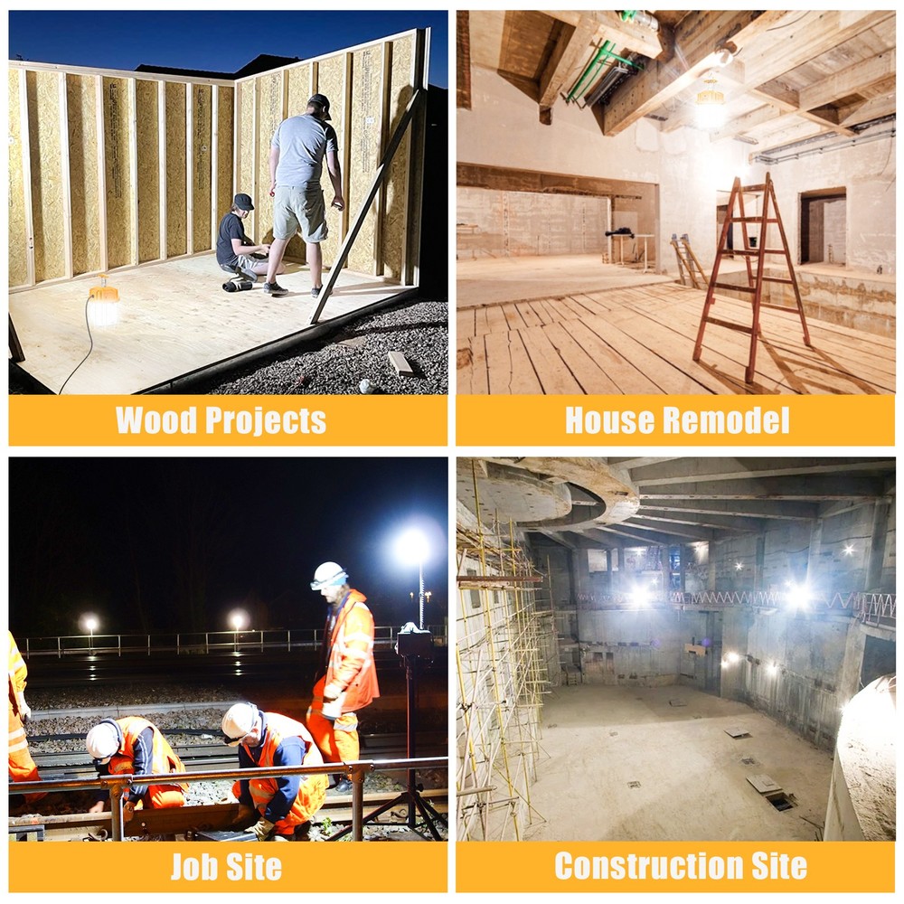 100 Watt LED Temporary Work Light -Linkable & Industrial-Grade for Construction