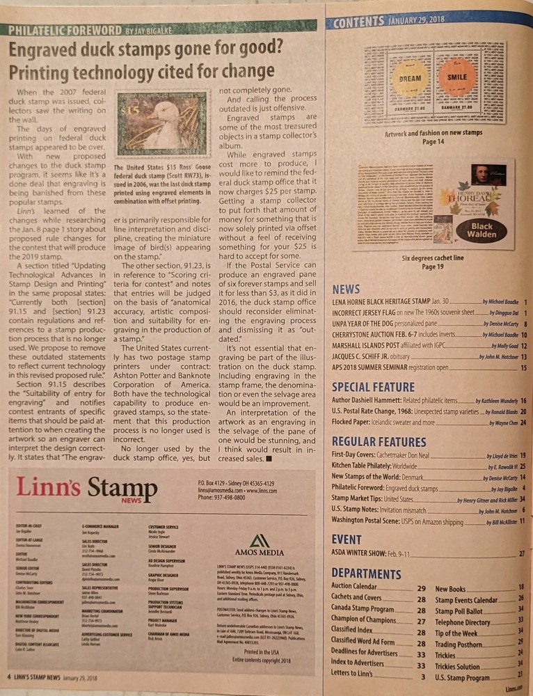 Linn's Stamp News January 29 2018
