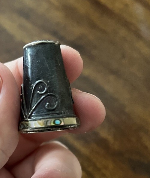 Vintage Sterling Silver Turquoise Thimble Stone