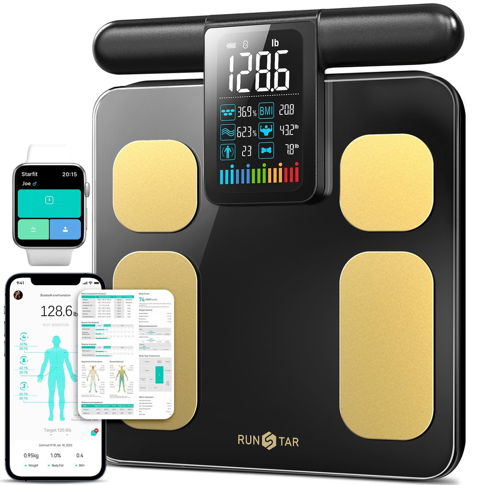 High Precision Digital Body Fat Scale with 8 Electrodes & Large Display