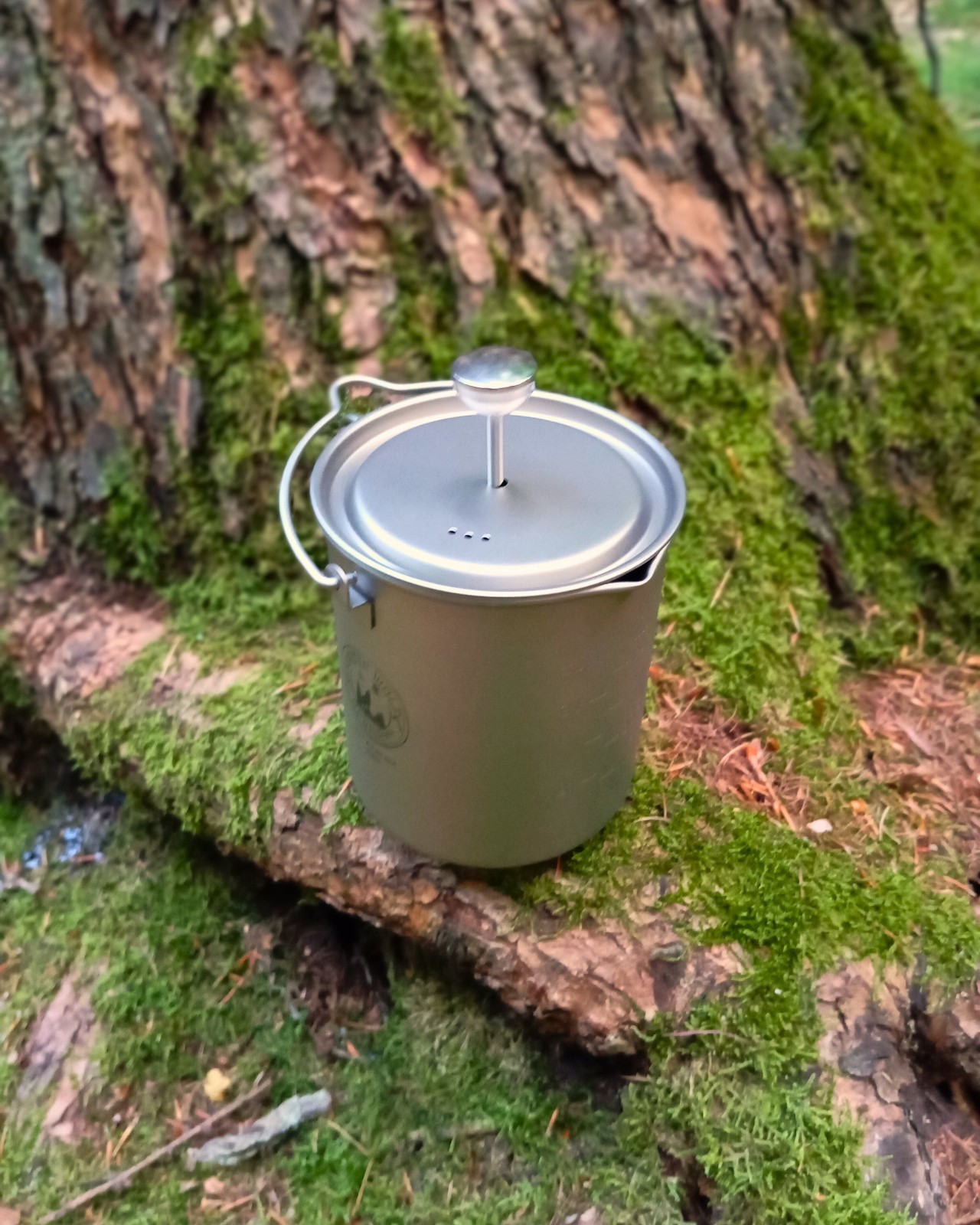 Pot/French Press 750ml - Titanium 3-in-1 Outdoor Coffee Treat Camping Bushcraft