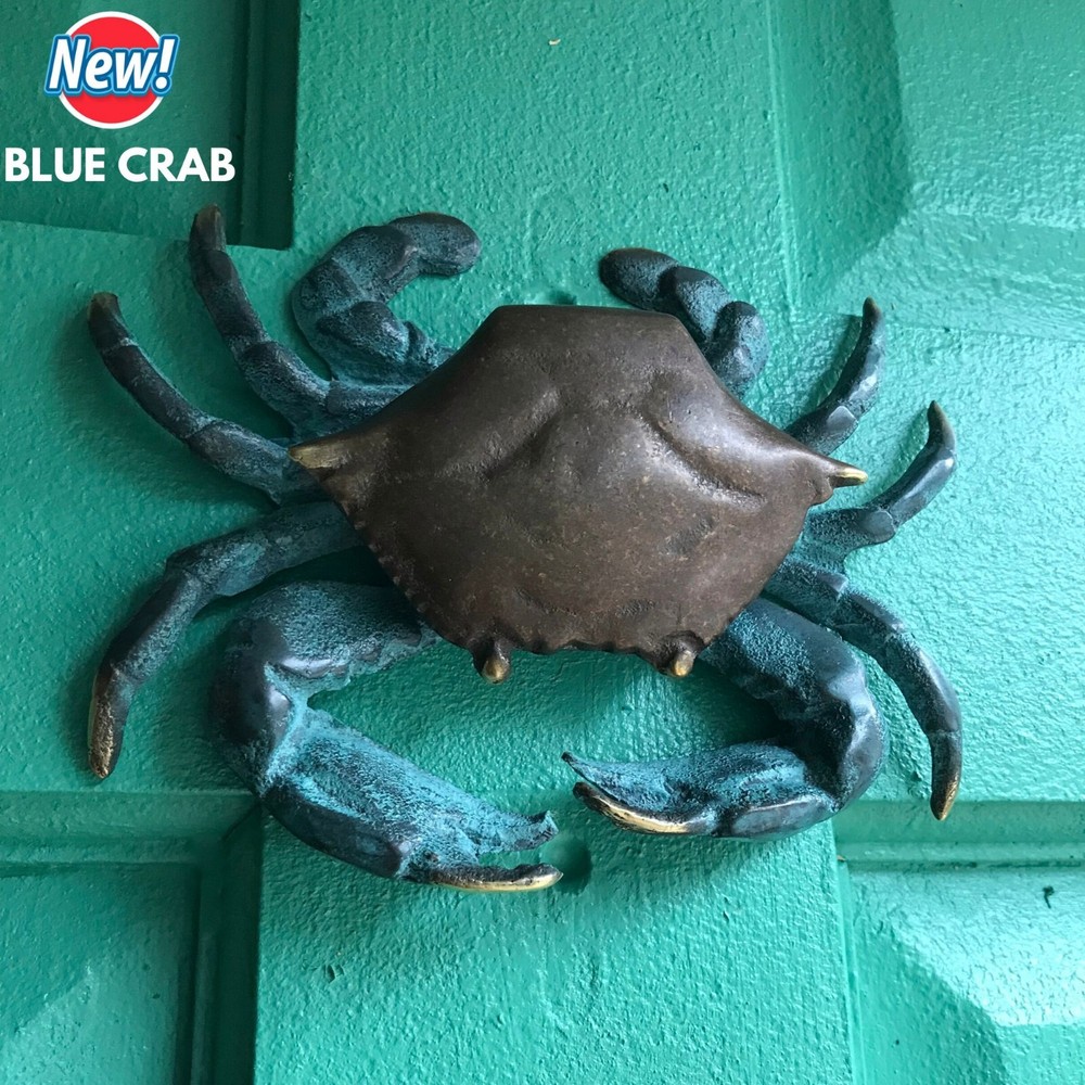 Baltimore Crab Front Door Knocker Solid Brass Crab Figure Ocean Beach Decor Gift