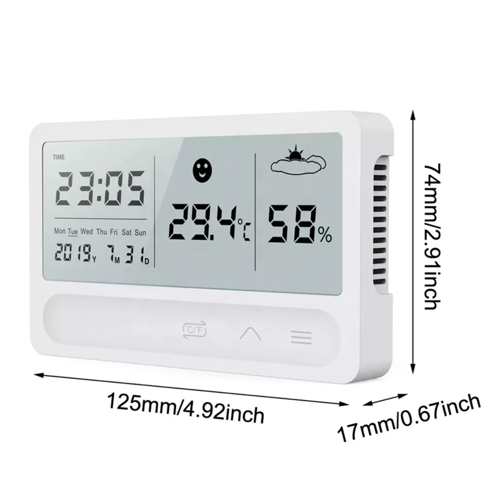 Multi-Function Digital Indoor Hygrometer Thermometer with Date/Time/Alarm/Clock