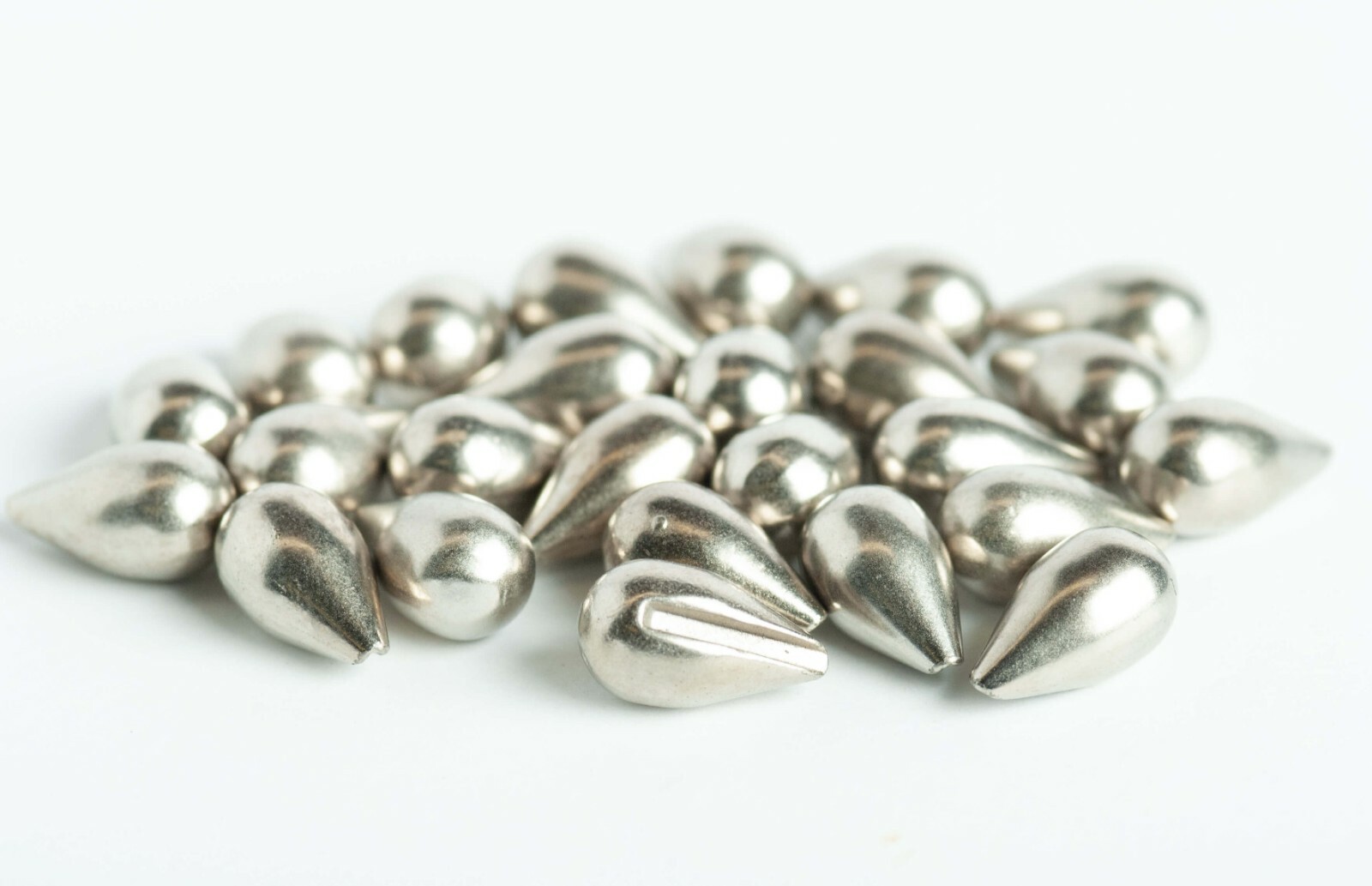 Slotted Tungsten Teardrop Beads - 3.0, 4.0, 5.0 mm