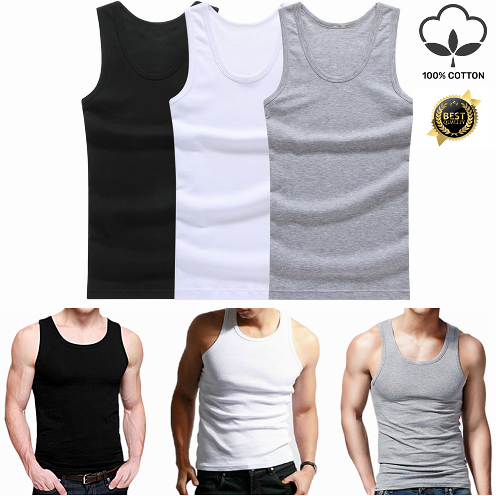 3-12 Pack Men 100% Cotton Tagless Ribbed Tank Top A-Shirt Wife Beater Undershirt