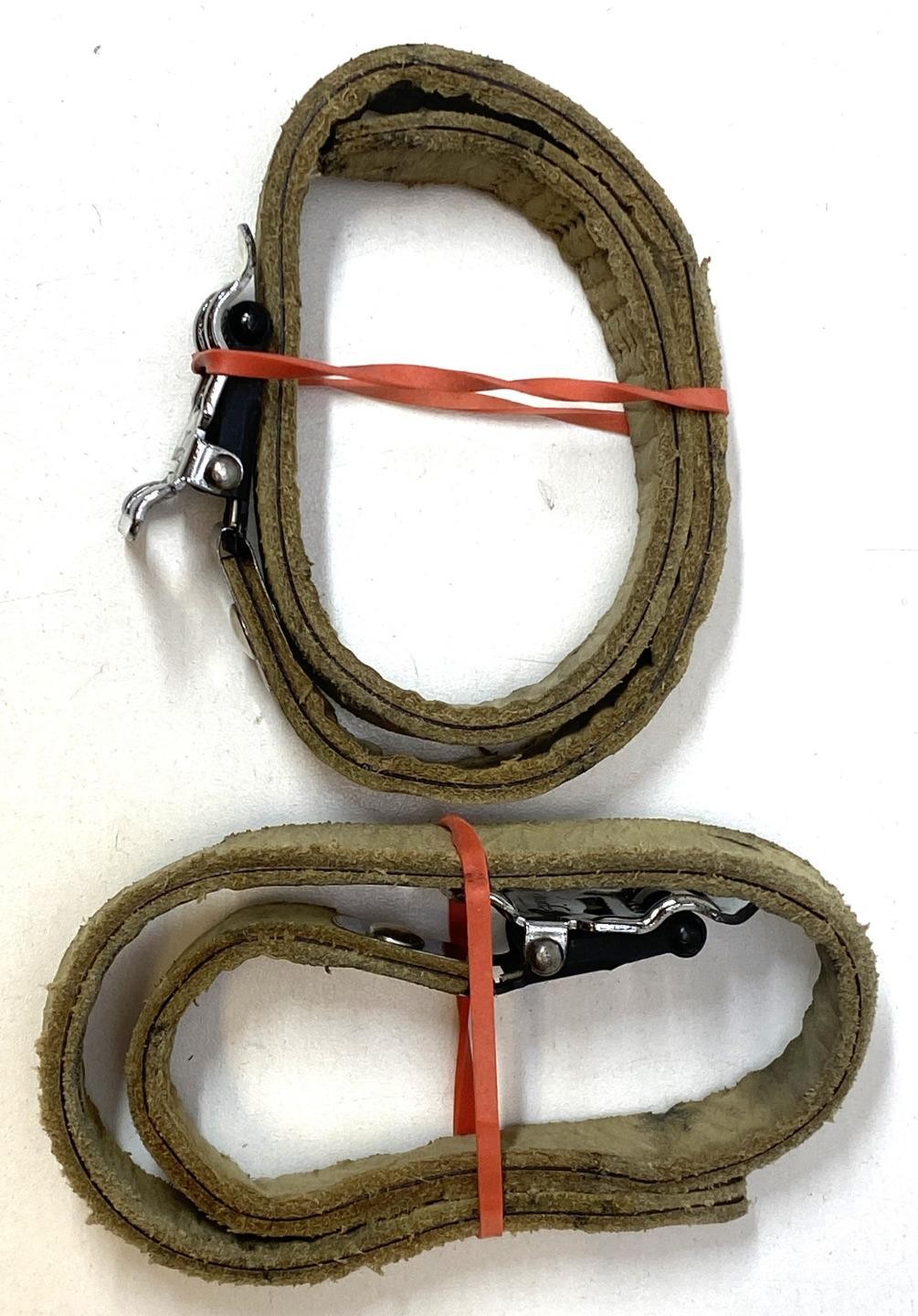 vintage  Alfredo BINDA leather pedal TOE STRAPS Made in Italy