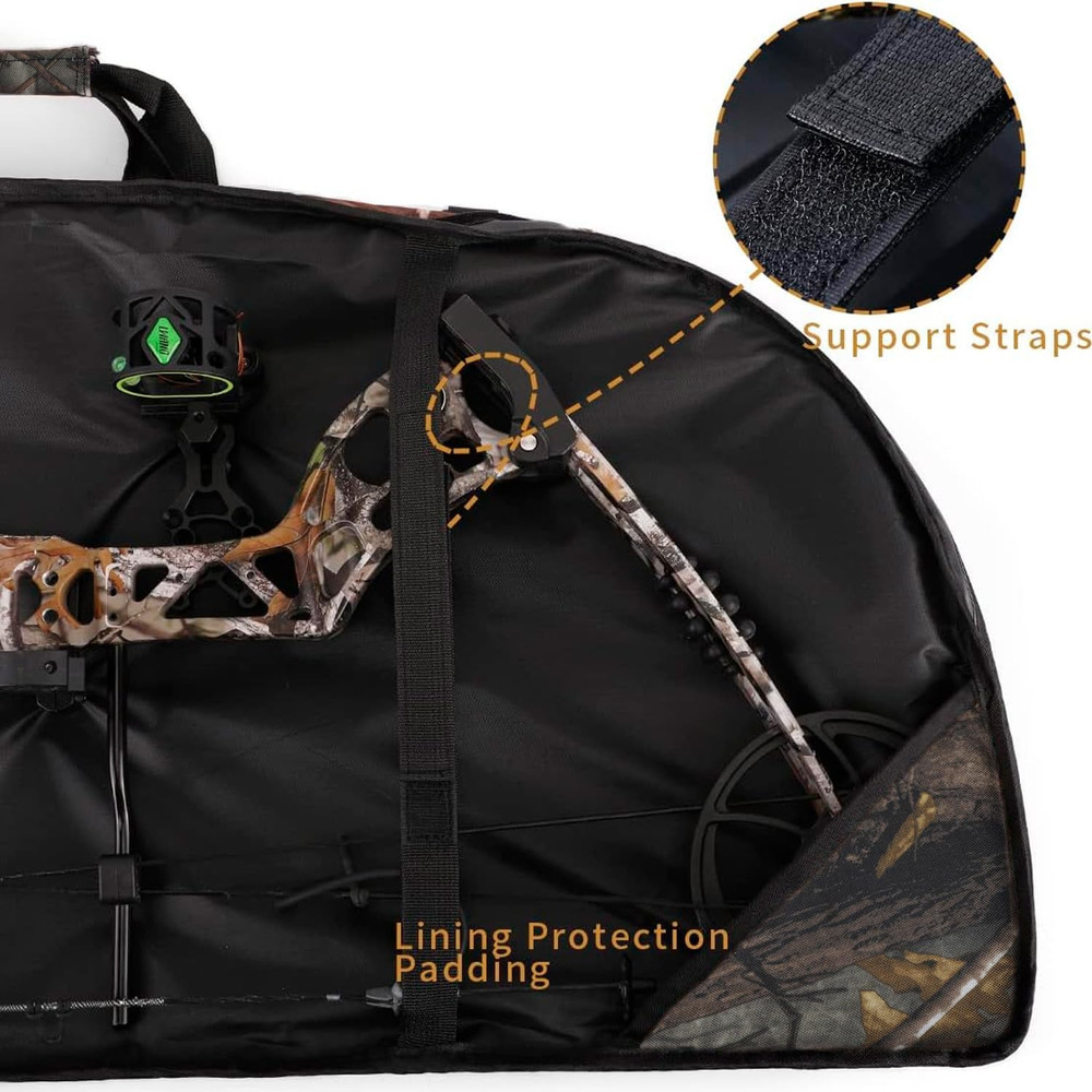 Lightweight Soft Compound Bow Case with Arrow Pocket and Backpack Straps