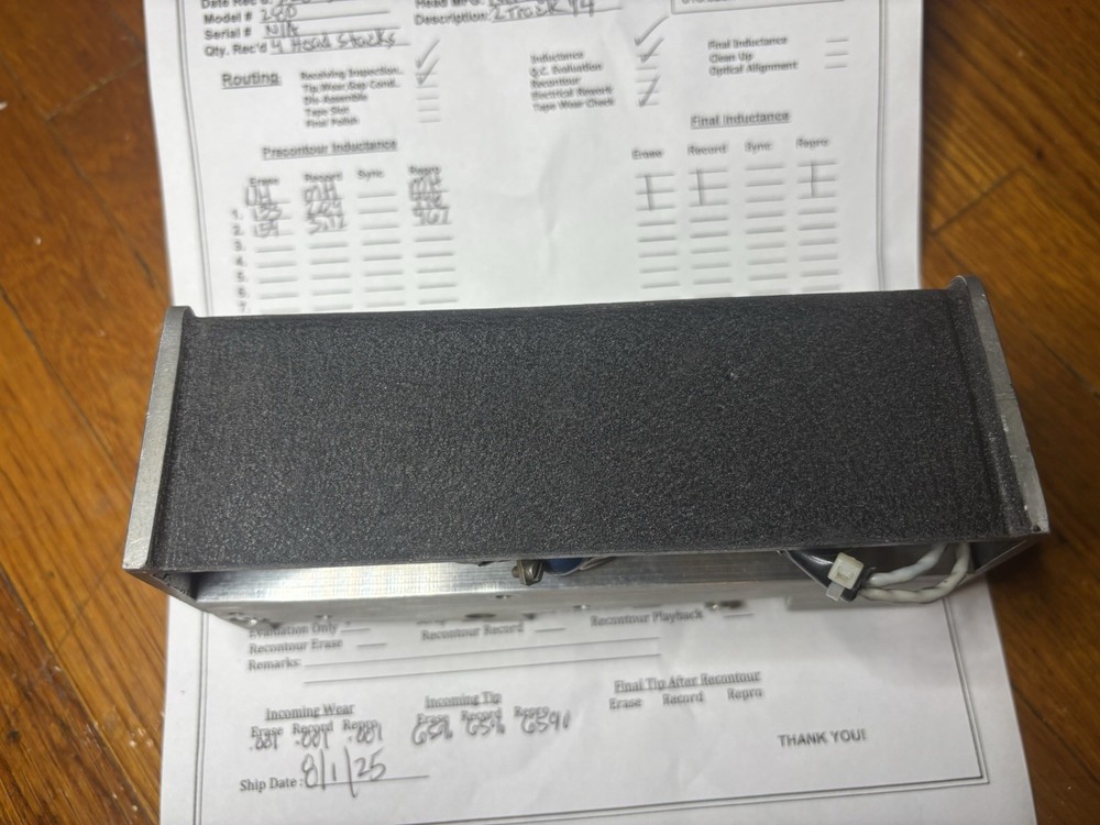 Scully 280b 1/4” 2 Track - With Head Report