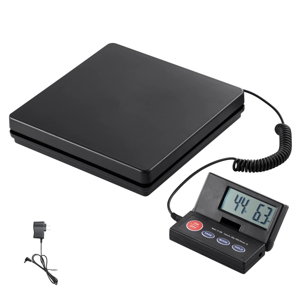 Digital Postal Shipping Scale with Timer 90° Foldable LCD Screen AC/DC Powered