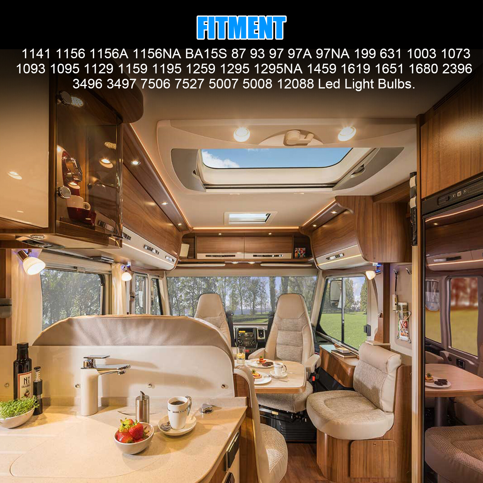 20x 1156 1141 1003 21-SMD LED RV Camper Trailer Interior Light Bulbs Super White