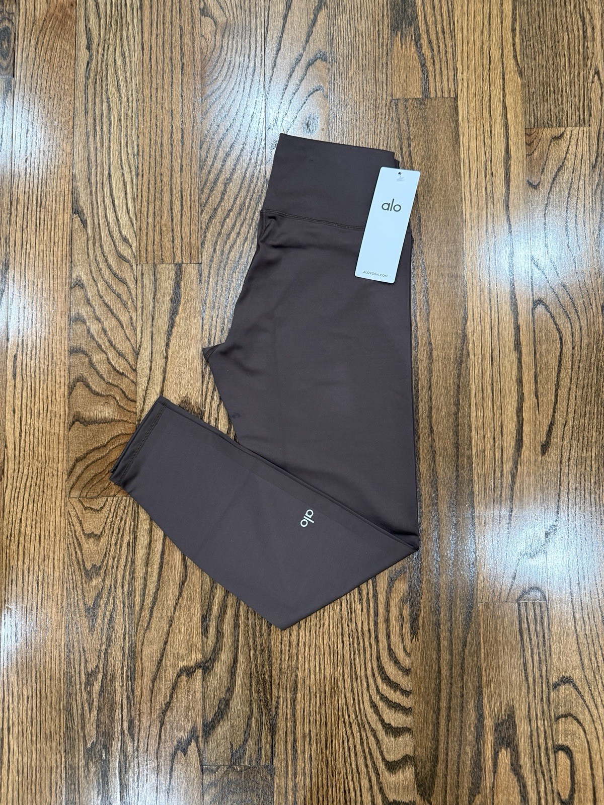 Bundle Of 2 Alo Yoga LARGE High Waist Airbrush Leggings BLACK AND BROWN 7/8 NWT