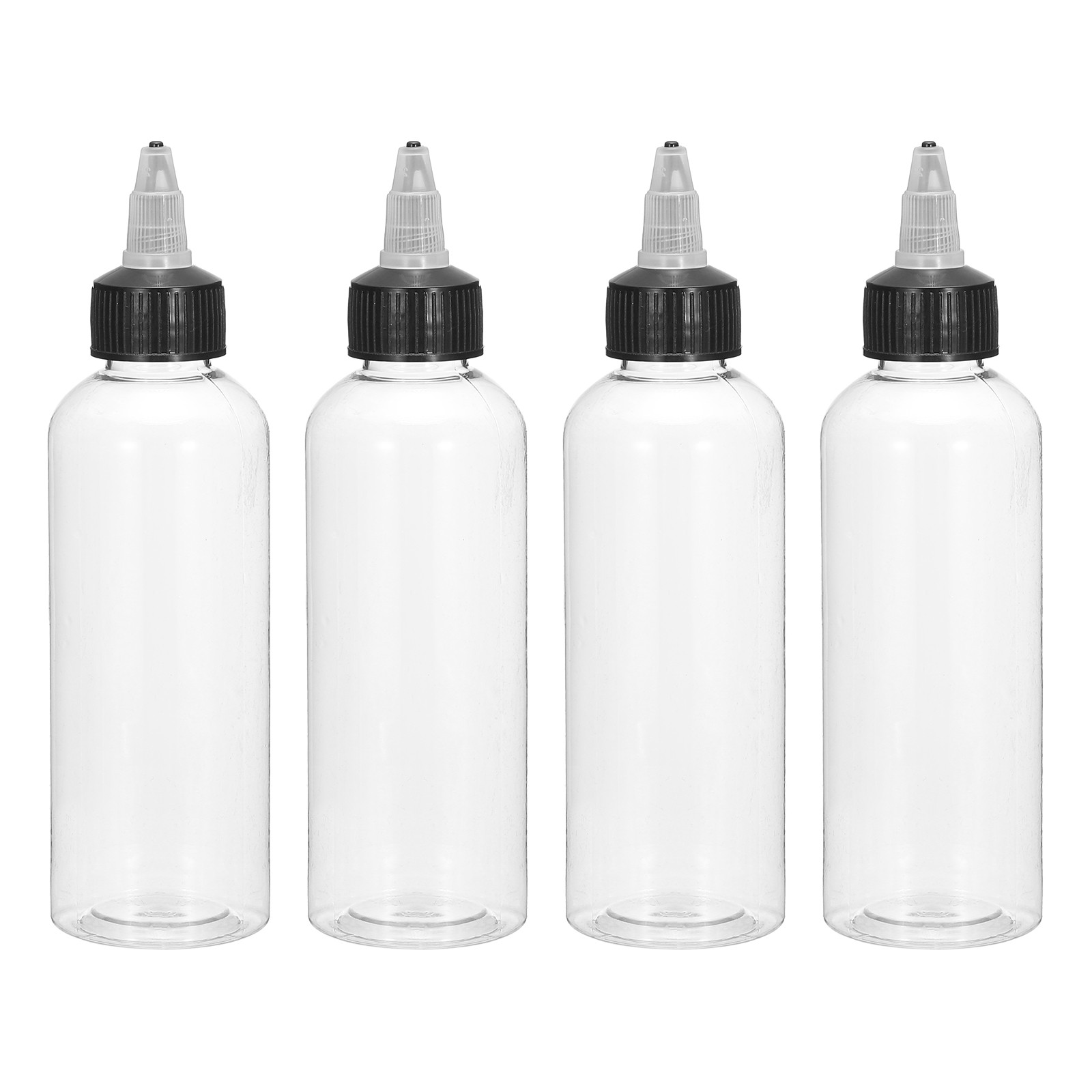 4Pcs 5oz/150ml Squeeze Bottles, Clear Dispensing Bottles