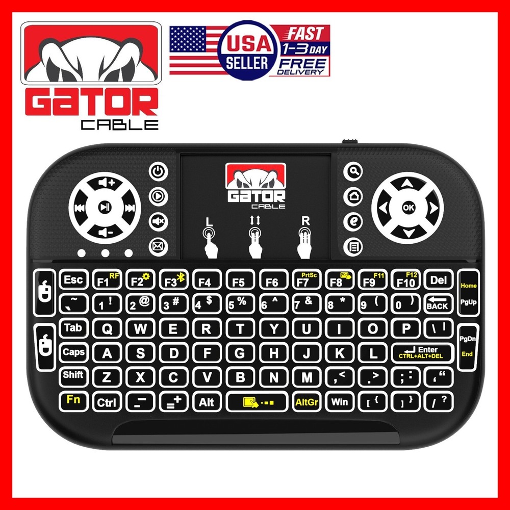 Mini Wireless Bluetooth Keyboard Remote Touchpad Smart-TV Android TV PC Backlit