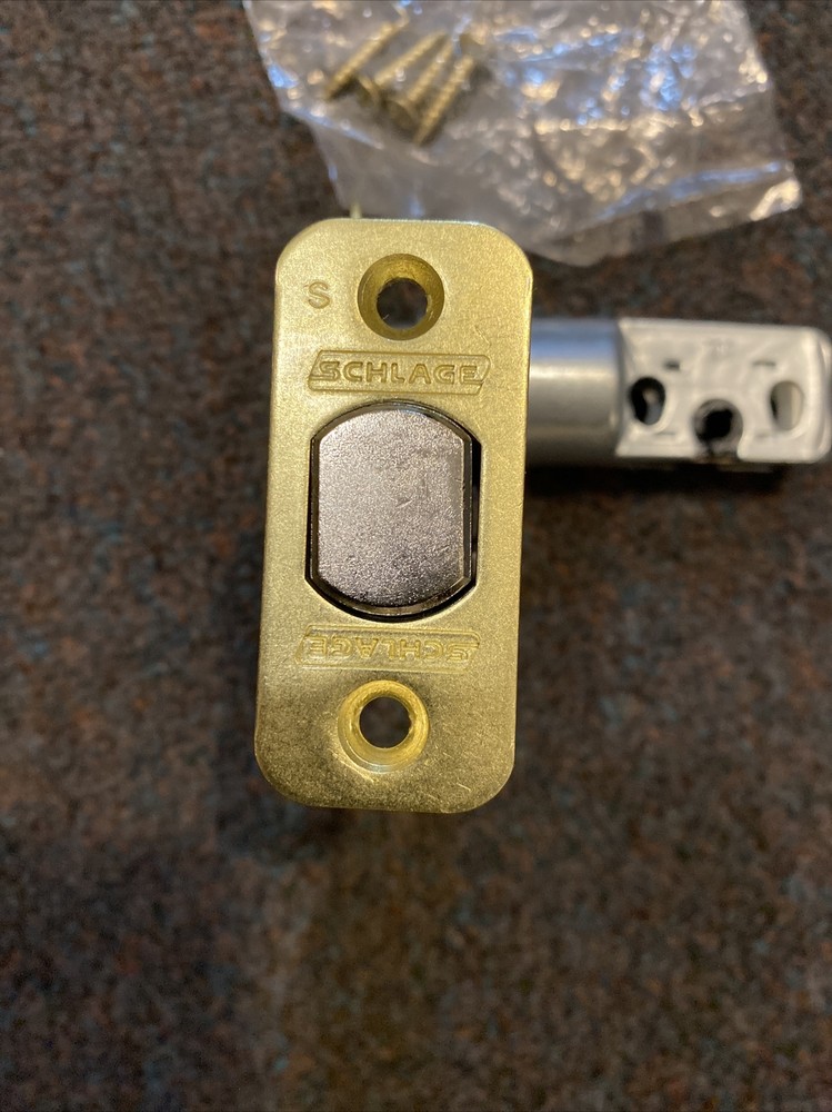 Schlage Rounded Corner Brass Finish Replacement Deadbolt Door Latch