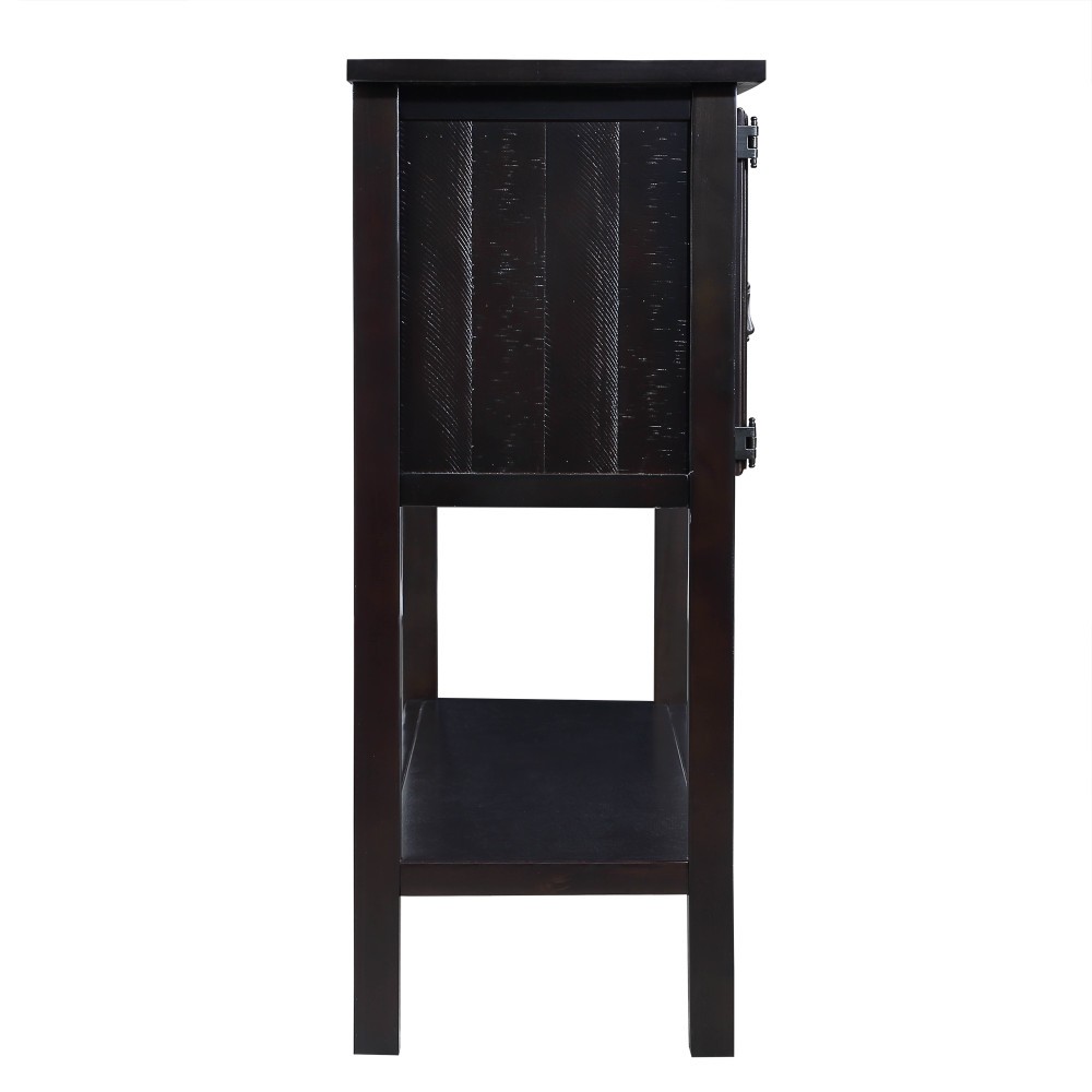 Solid Wood Sideboard Console Table 48'' - 2 Drawers/Cabinets, Shelf,Espresso