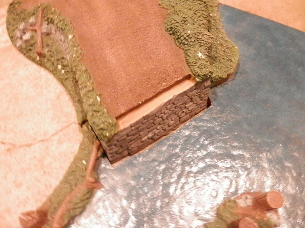 Miniature War Gaming Foam Board Broken River Bridge Scene
