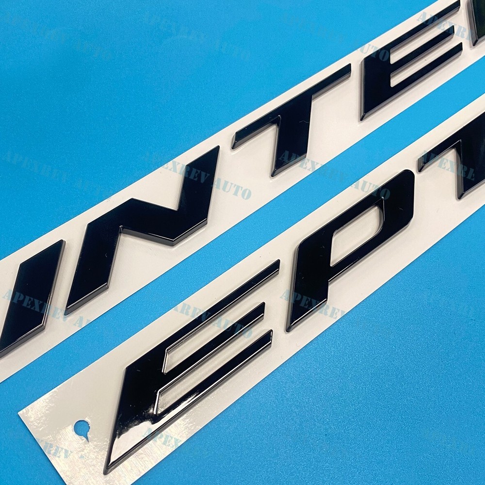 3D Gloss Black Front Hood Letters For Interceptor Emblems 2011-2024 Modified