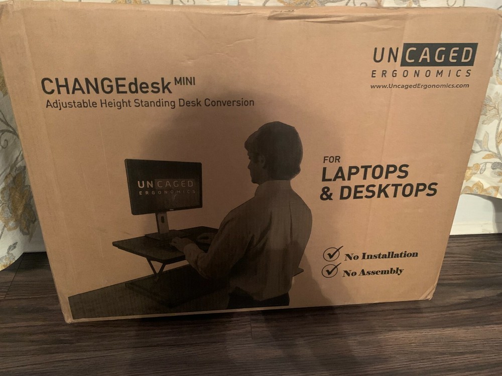 Uncaged Ergonomics CHANGEdesk Mini Standing Desk Conversion in Black