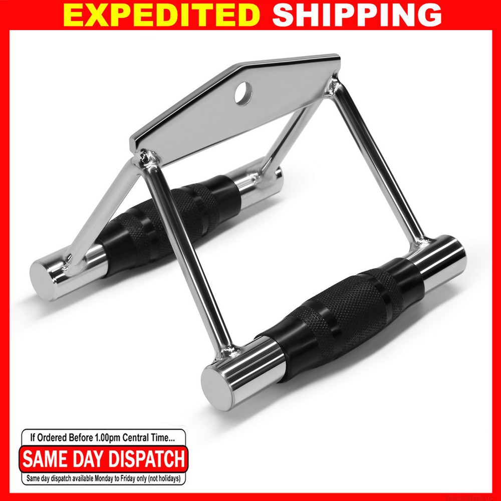 Home Gym Cable Attachment Exercise Machine Tricep Row V Pull Bar D Handle Rubber