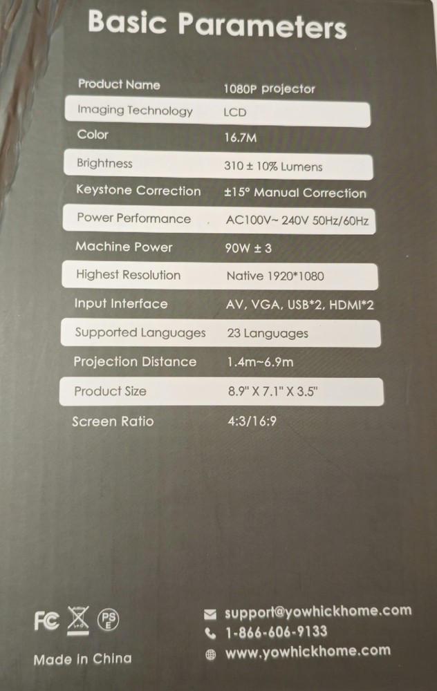 Yowhick GDP1B 1080P Projector