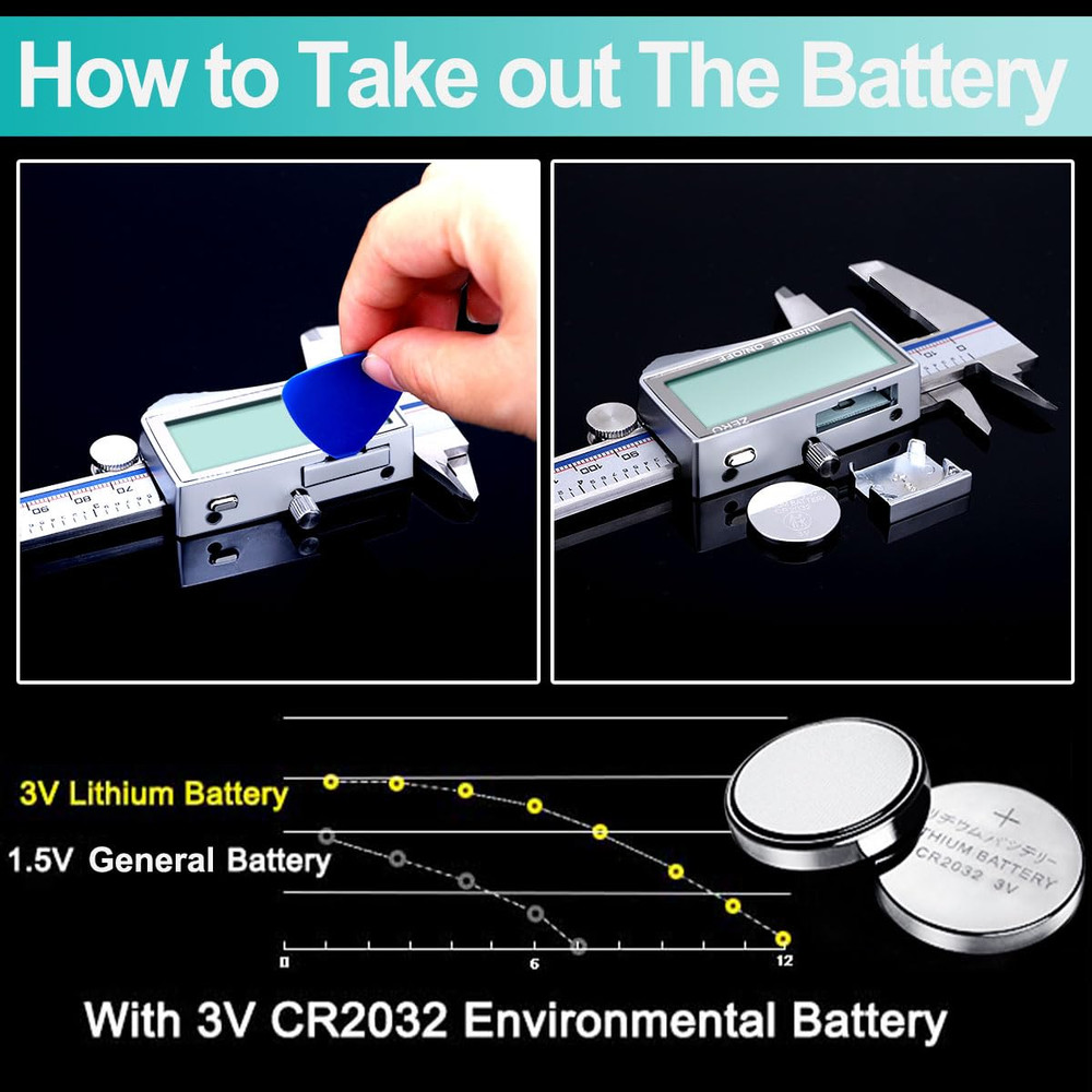 Digital Caliper, Caliper Measuring Tool with Large LCD Screen, Micrometer Calipe