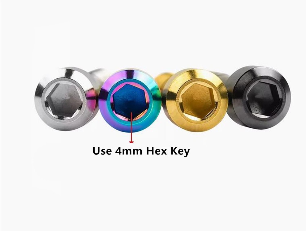 M5x23mm Titanium Bolt Round Socket Hex Head Half threaded Screw for Bicycle Disc