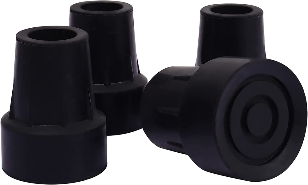 7/8” Cane Tips Crutch Tips Heavy Duty Cane Rubber Tips Replacement 4 Pack