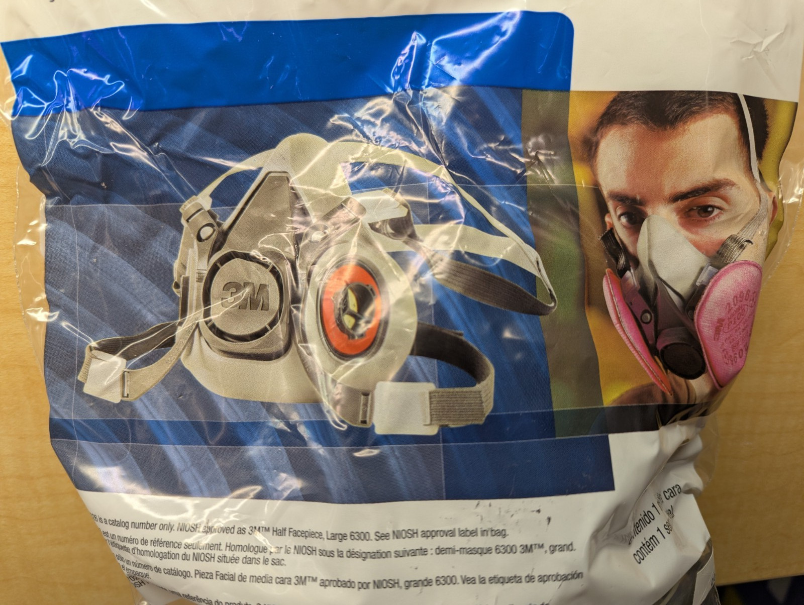 3M 6300 Half-Face Reusable Respirator, NIOSH, Bayonet, 4-Point, Large,