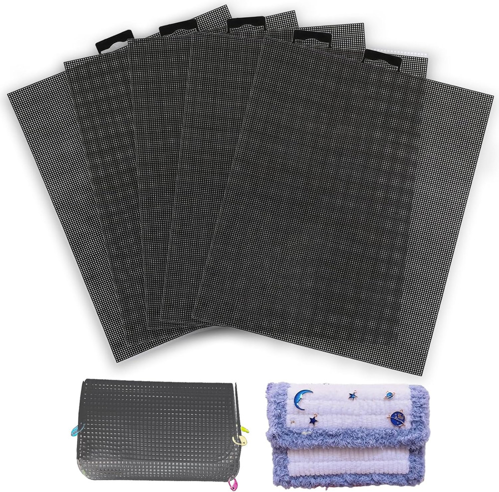 Plastic Mesh Canvas Sheets 5 Pieces 7 Count Mesh Canvas Sheets For Embroidery