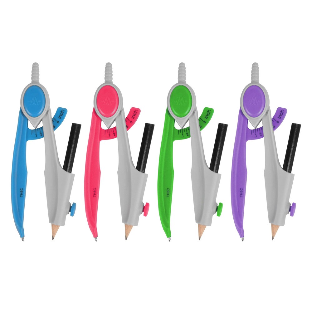 2 Piece Compass and Protractor, Math Tools, Assorted Colors