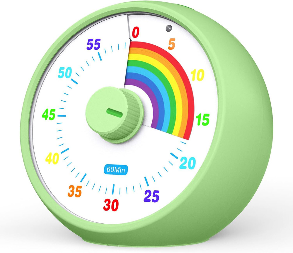 Visual Timer for Kids, 60-Minute Countdown Timer for Classroom Office Kitchen, D