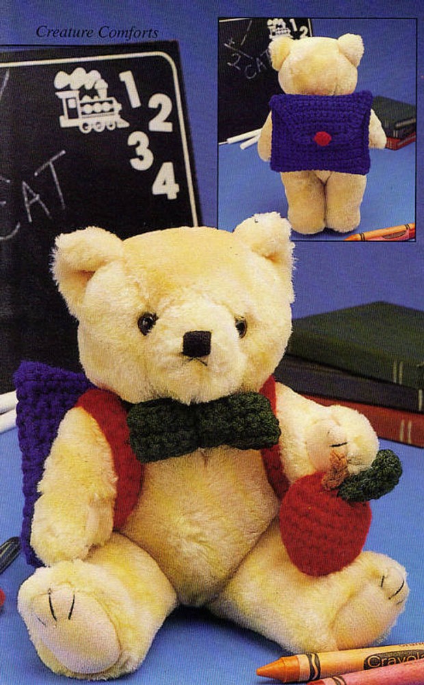 CUTE Back-to-School Bear/Toy/ CROCHET PATTERN INSTRUCTIONS ONLY
