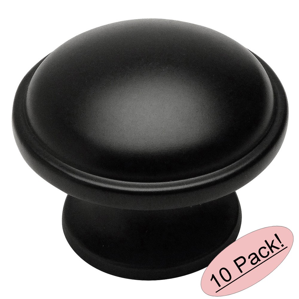 *10 Pack* Cosmas Cabinet Hardware Flat / Matte Black Knobs #6239FB